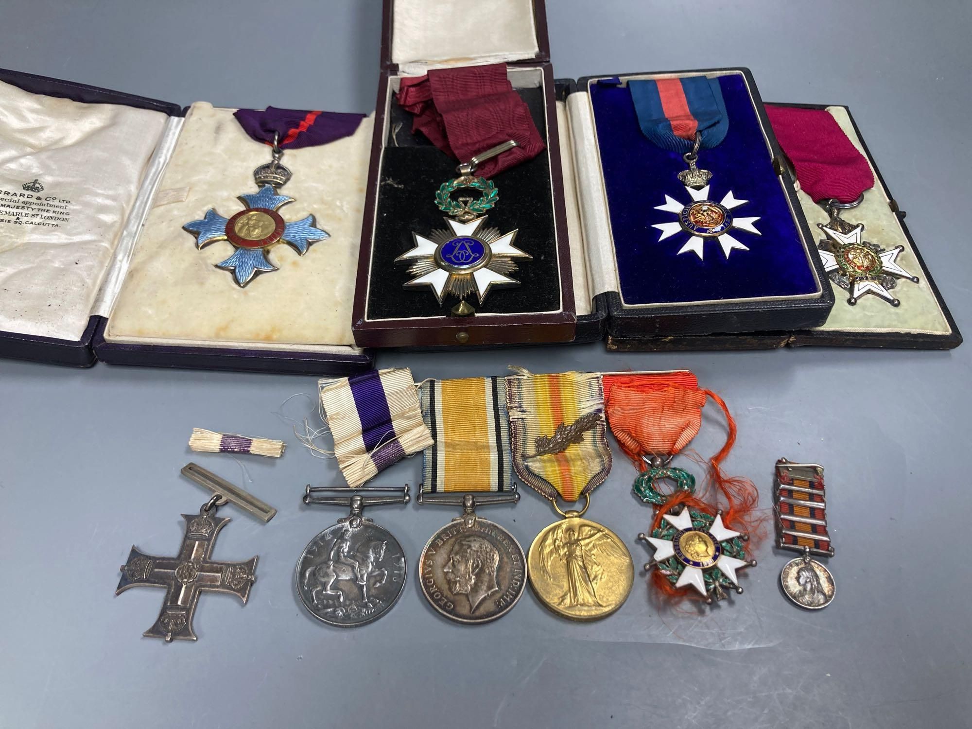 A WWI Military Cross group to Major Charles Harwood Manger, South Staffs Regiment, cased and un-named CBE Military, CB Military and CMG